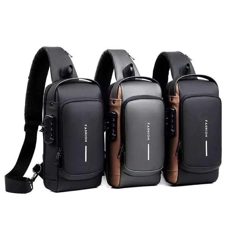 Bolsa Impermeável Antifurto Com Carregamento USB - Fibra de Carbono