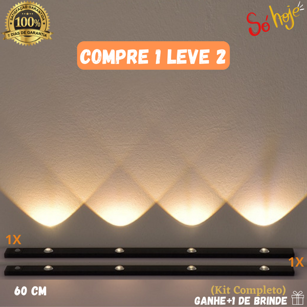 Luminária Recarregável com Sensor de Movimento (COMPRE 1 LEVE 2)