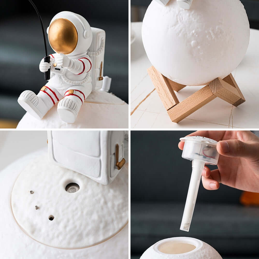 Umidificador de Ar e Luminária de Mesa Astronauta