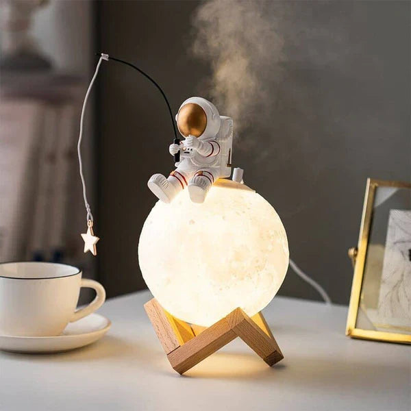 Umidificador de Ar e Luminária de Mesa Astronauta