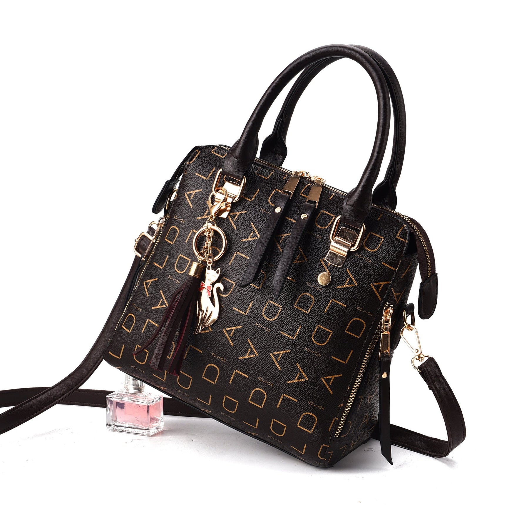 Bolsa Feminina em Couro Le Charme Félin™ + Chaveiro Glamour de Brinde