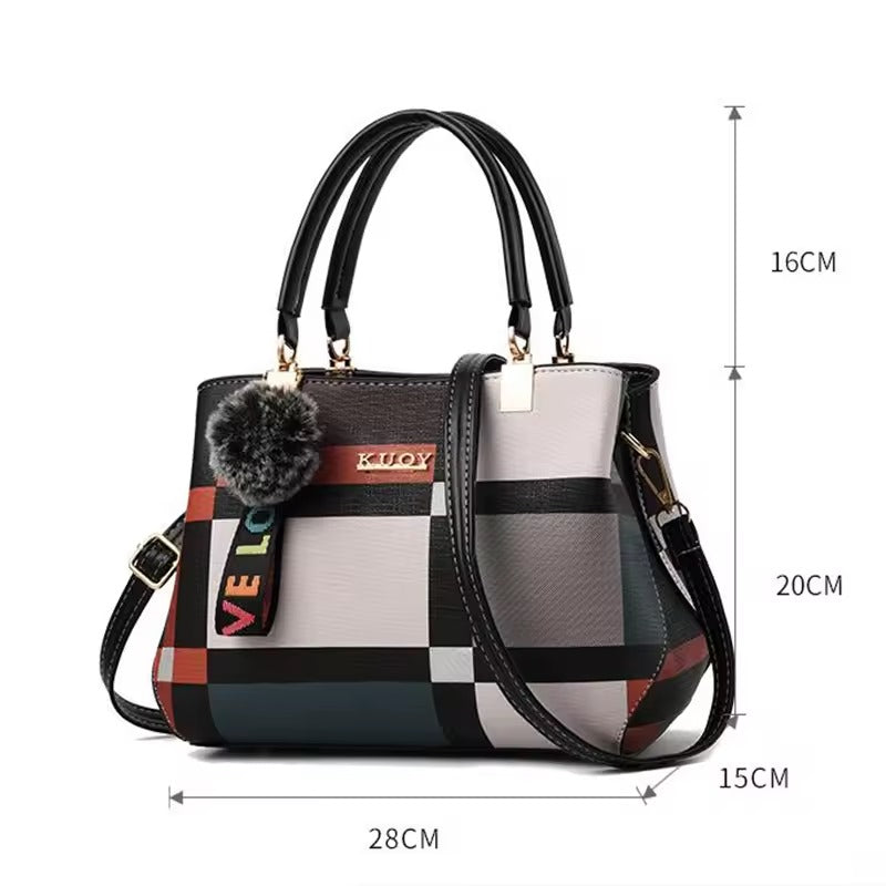Bolsa de Ombro Feminina Vittoria Plaid™ + Brinde Exclusivo