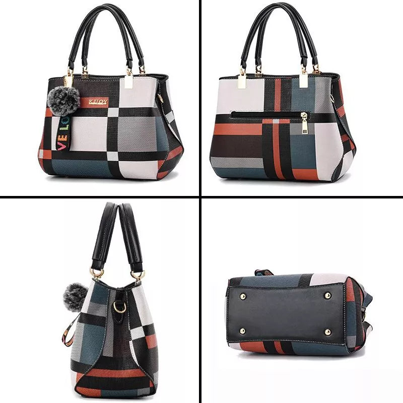 Bolsa de Ombro Feminina Vittoria Plaid™ + Brinde Exclusivo