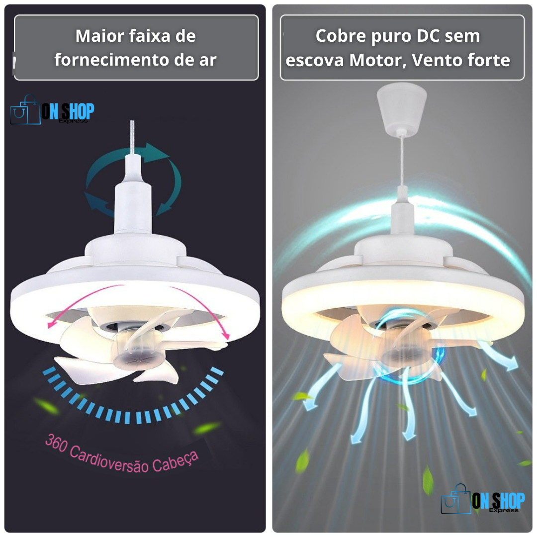 Luminária LED e Ventilador de Teto com Controle FanMaster Premium