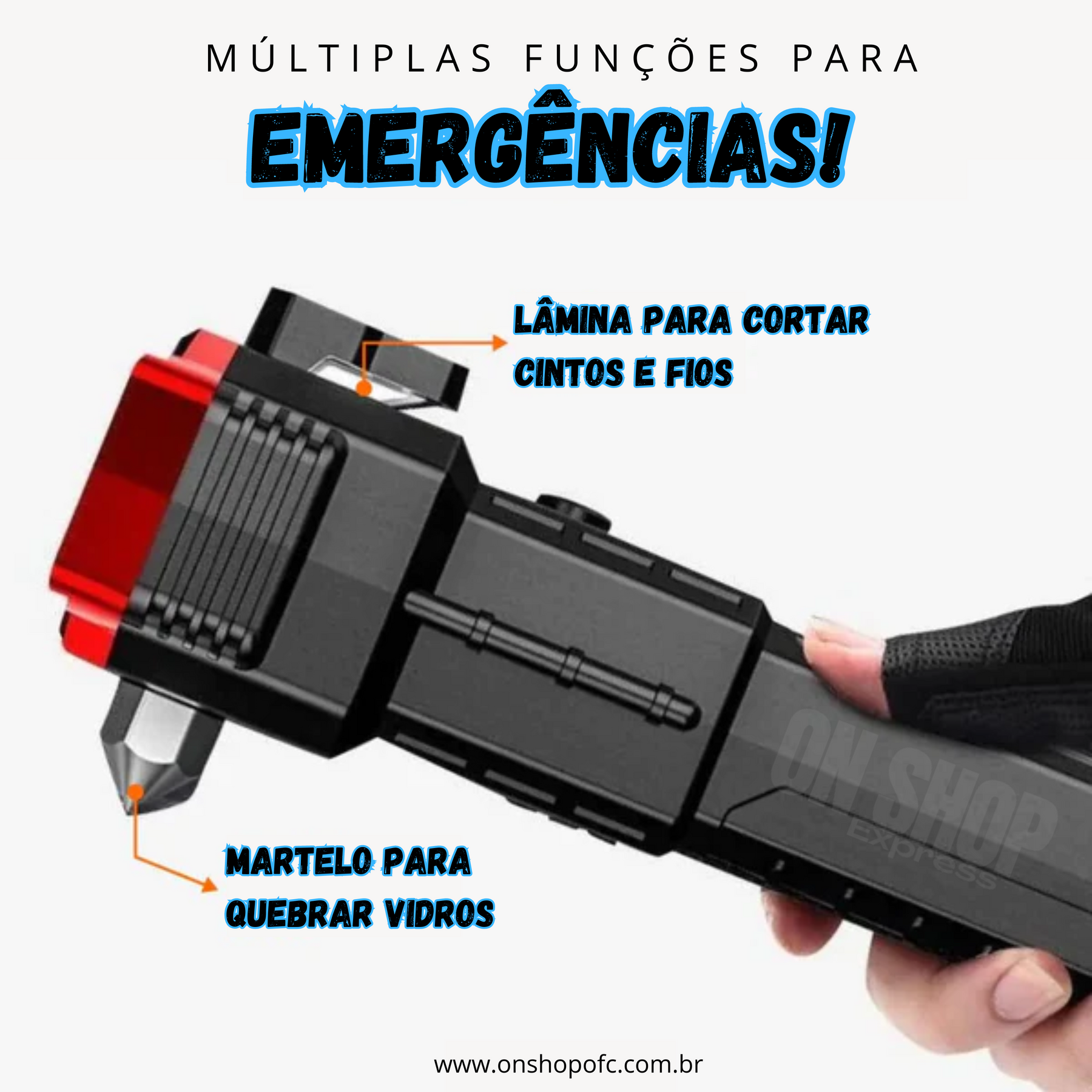 Lanterna Tática Multifuncional 4 em 1