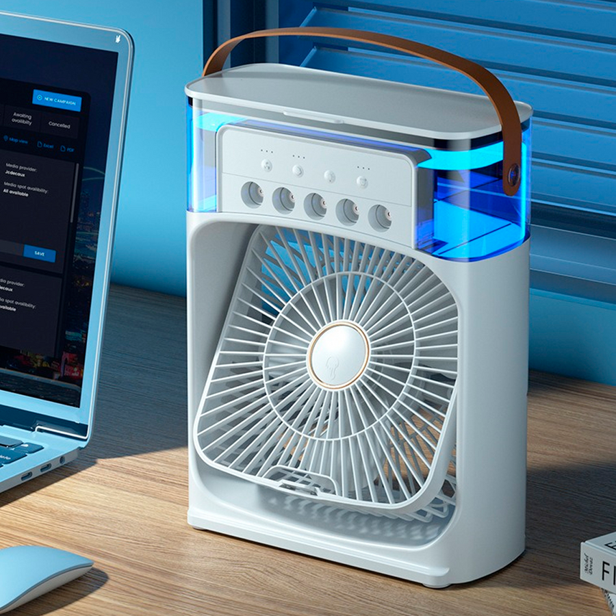 Mini Climatizador de Ar Portátil com Reservatório para Água e Gelo