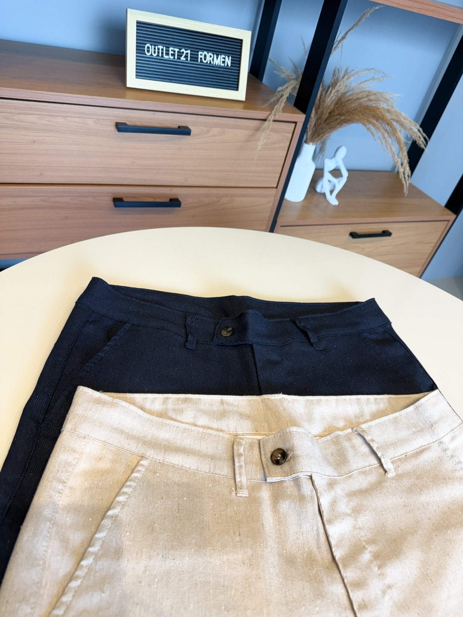 Calça Linho Alfaitaria Bege