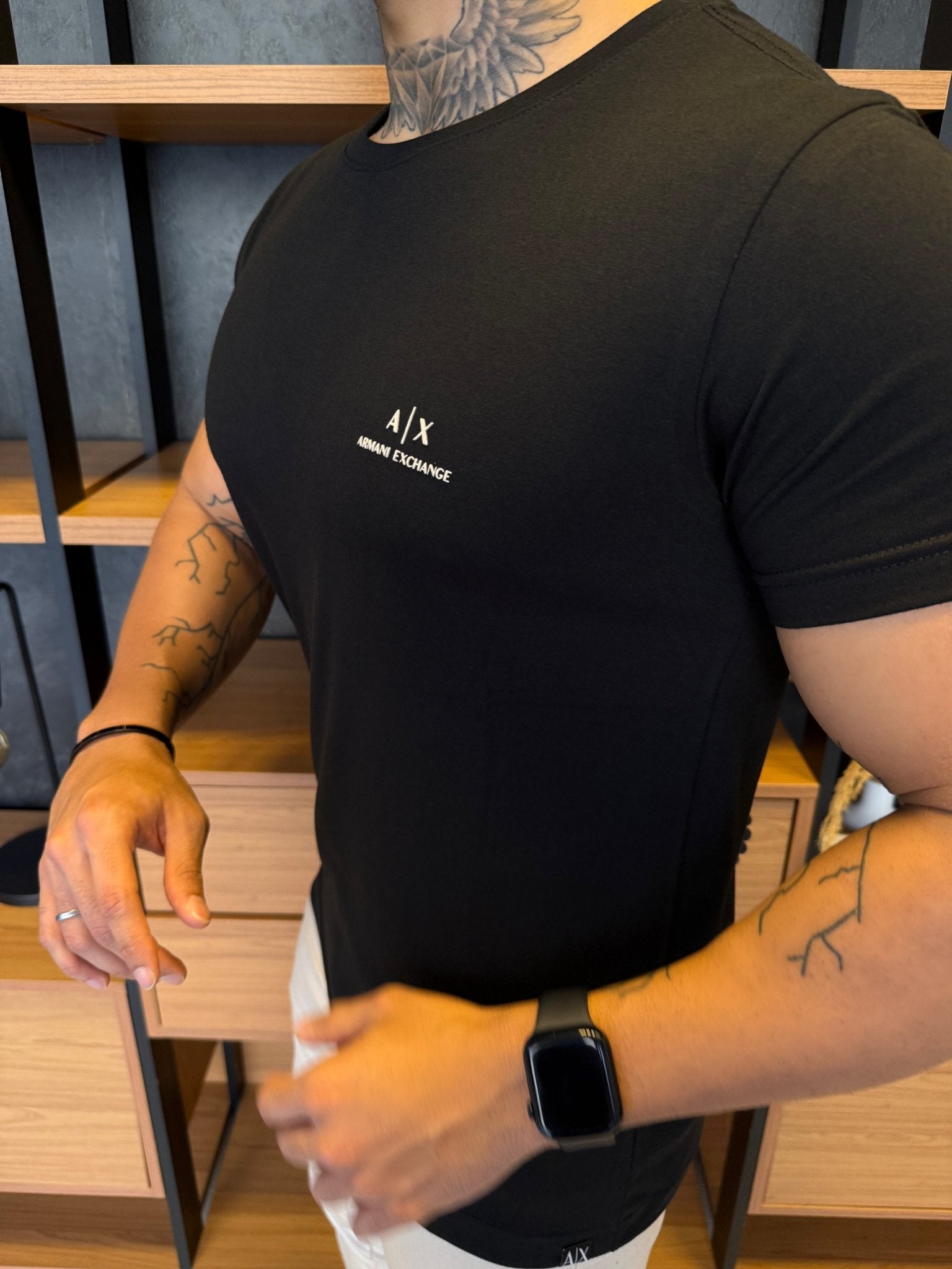 Camiseta AX Básica Preta Logo Peito
