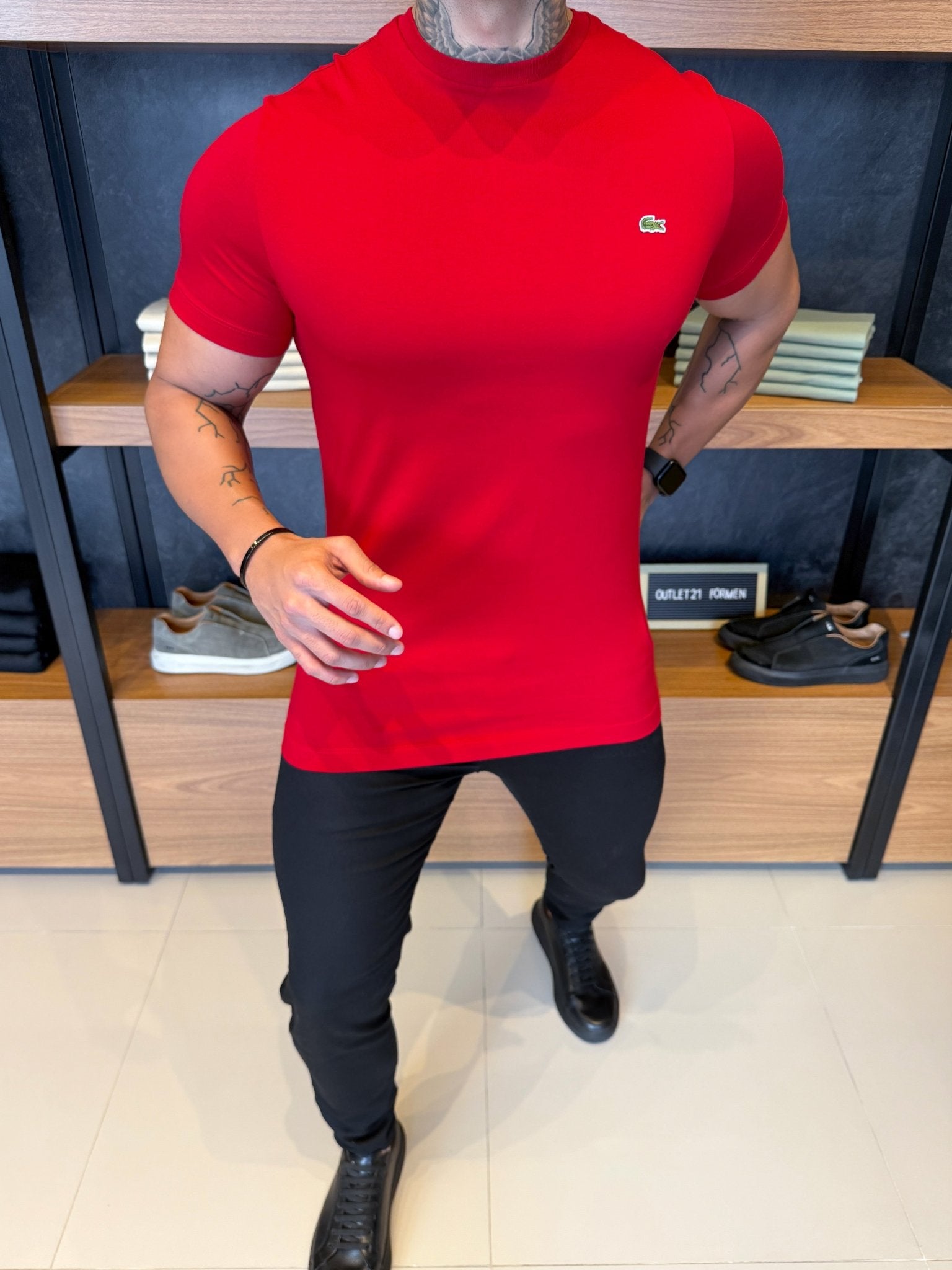 Camiseta Lacoste Pima Cotton Vermelha