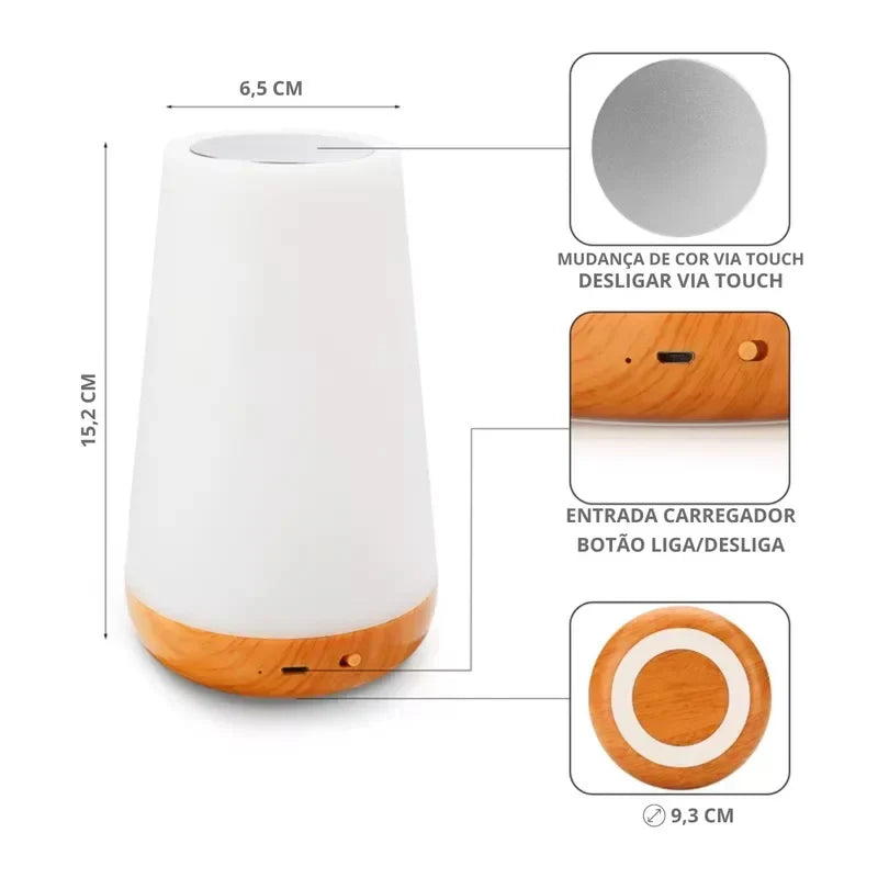 Luminária de Mesa LumiFlex™ - Iluminação RGB em 13 Cores