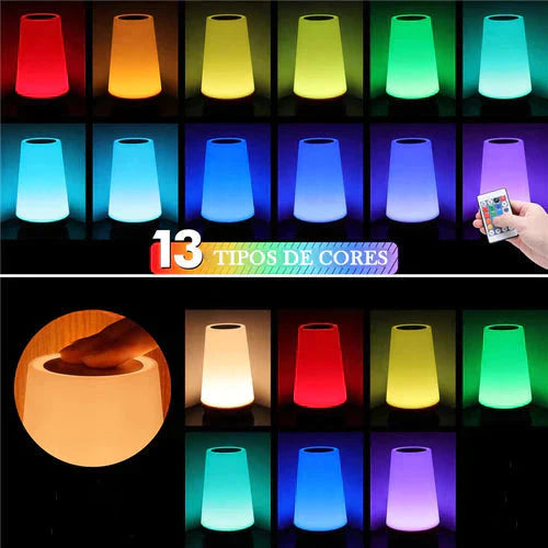 Luminária de Mesa LumiFlex™ - Iluminação RGB em 13 Cores