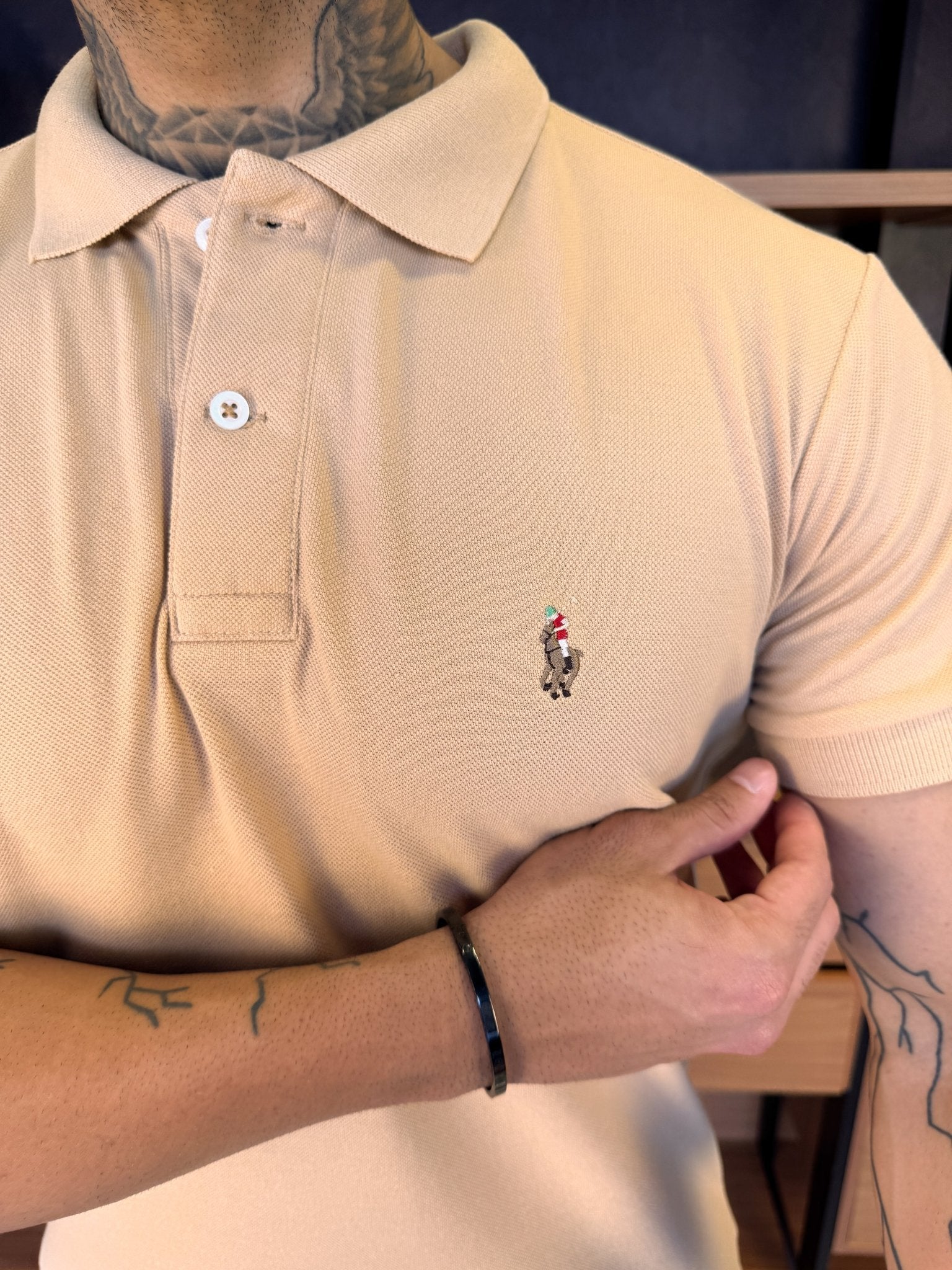 Polo Ralph. Custom Fit Bege Logo Colors