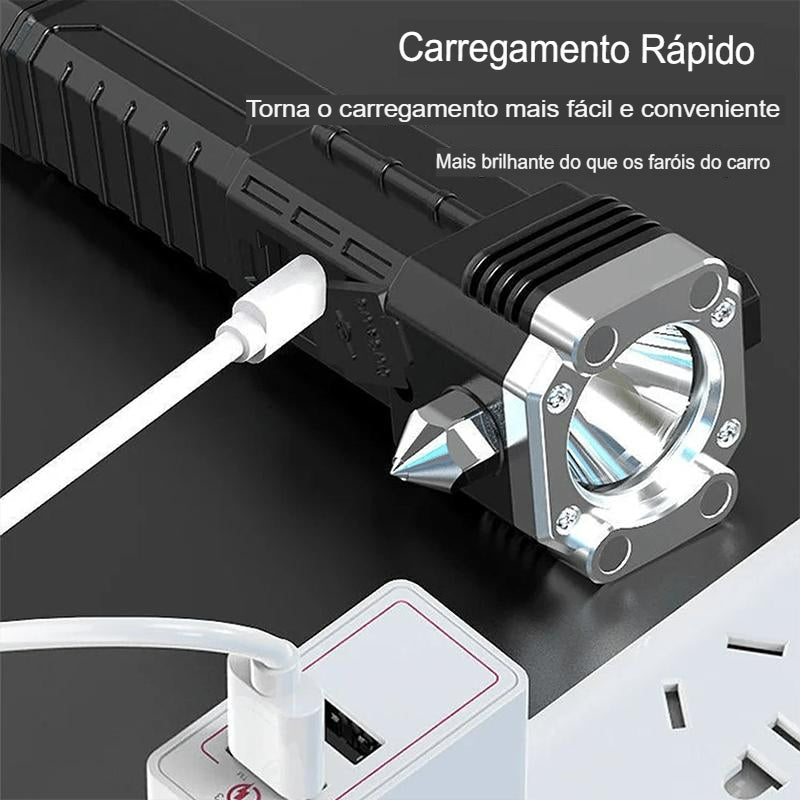 Lanterna Tática Multifuncional 4 em 1