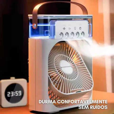 Mini Climatizador de Ar Portátil com Reservatório para Água e Gelo