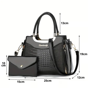 Bolsa Feminina Couro Prestige Glamour­™ + Bolsa de Mão [BRINDE EXCLUSIVO]