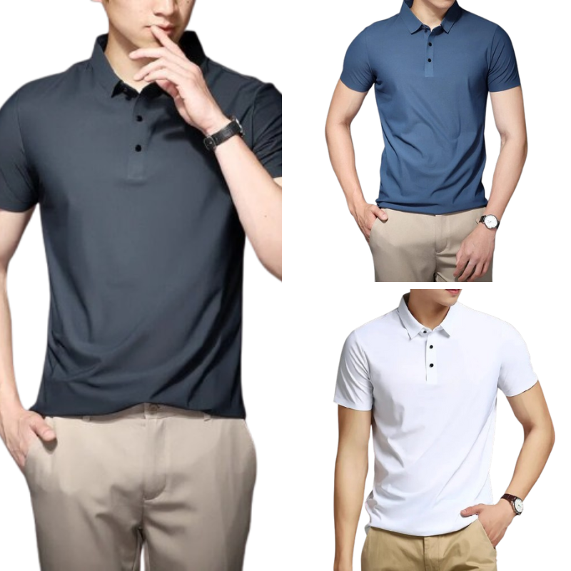 Kit de Camisa Masculina Anti Amassado, Anti Odor e Ultra Confortável (Pague 1 e Leve 3)