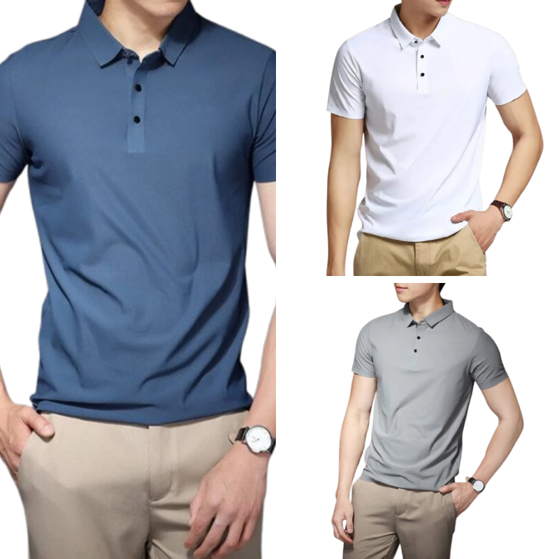 Kit de Camisa Masculina Anti Amassado, Anti Odor e Ultra Confortável (Pague 1 e Leve 3)