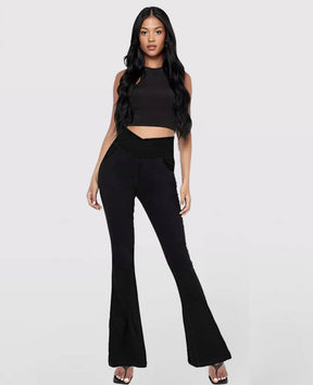 Calça Jeans de Cintura Alta Cruzada Premium