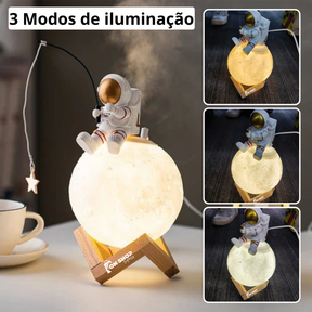 Umidificador de Ar e Luminária de Mesa Astronauta