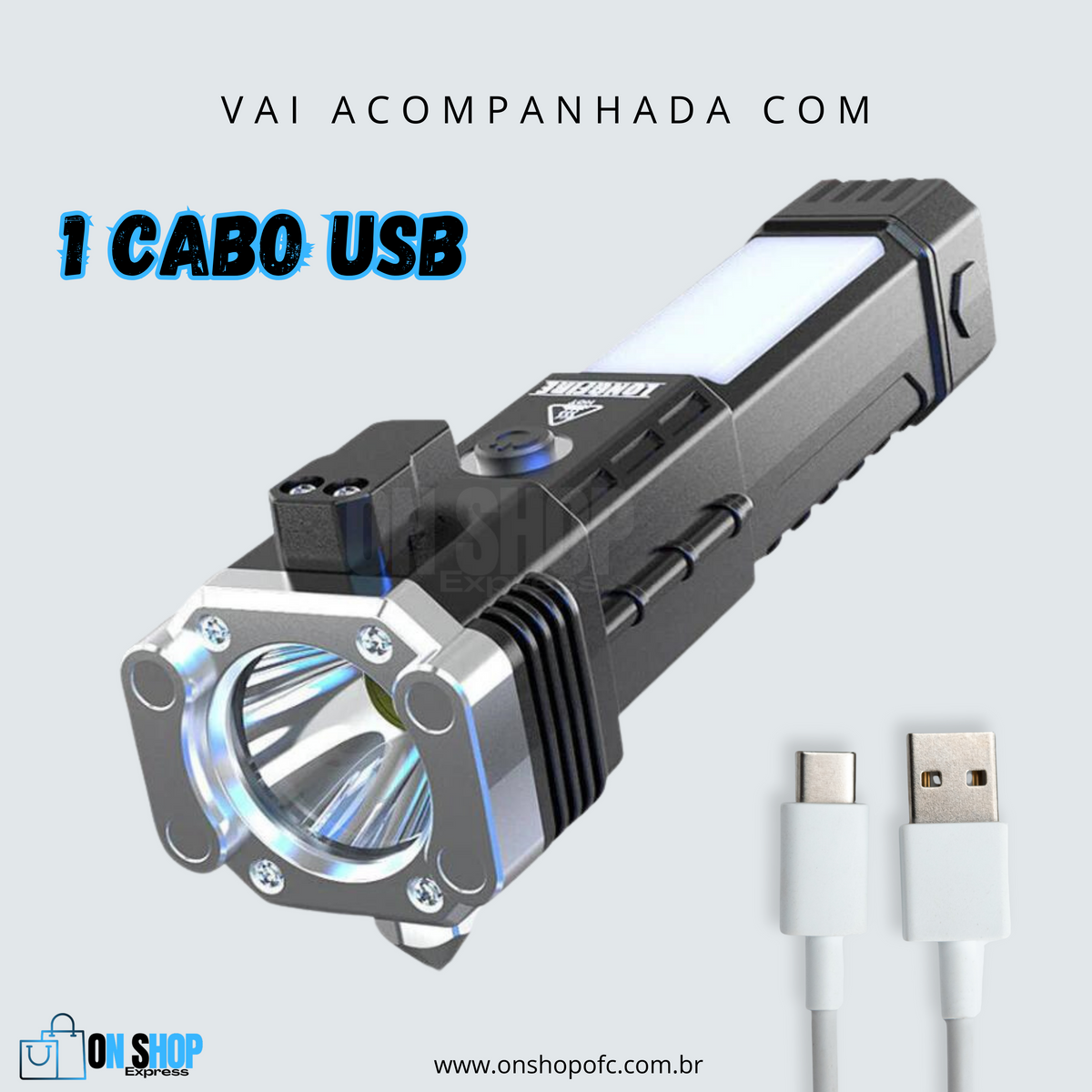 Lanterna Tática Multifuncional 4 em 1