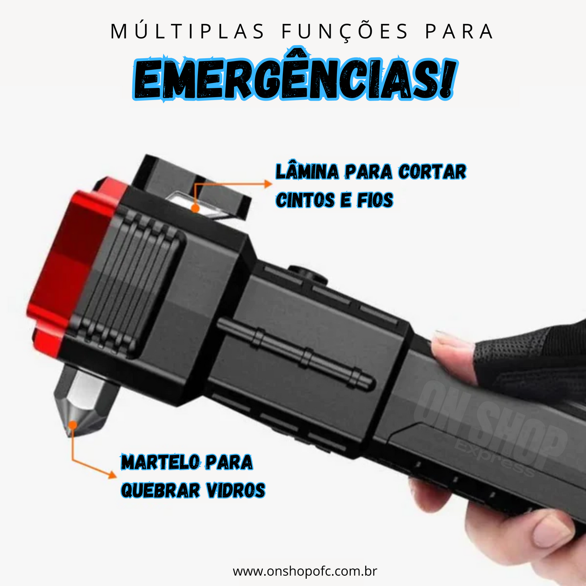 Lanterna Tática Multifuncional 4 em 1