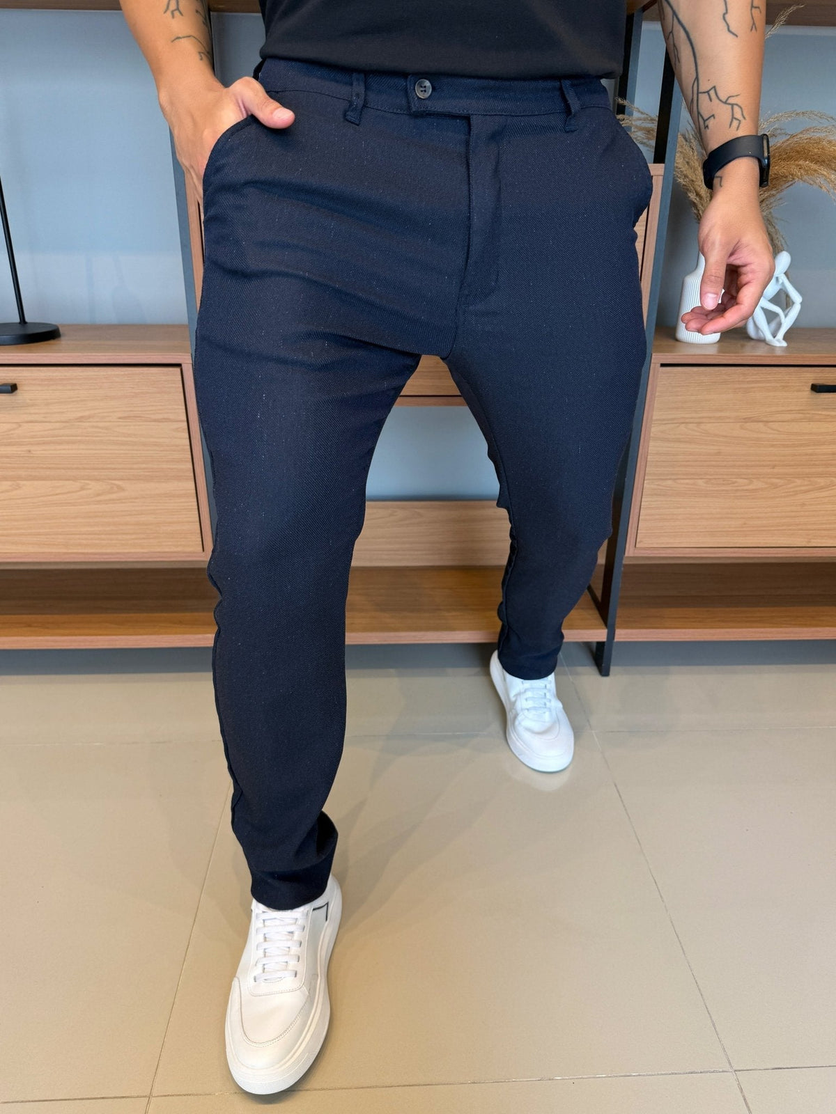 Calça Linho Alfaitaria Marinho