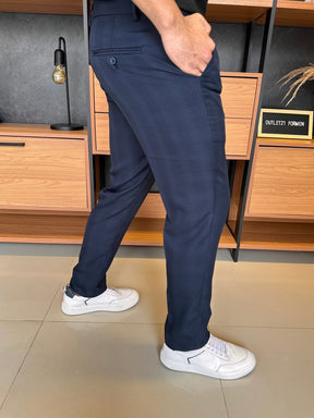 Calça London Alfaitaria Xadrez Marinho