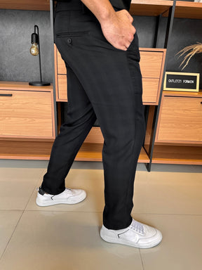 Calça London Alfaitaria Xadrez Preta