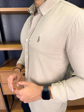 Camisa Polo Ralph. Khaki Sarja Logo Colors