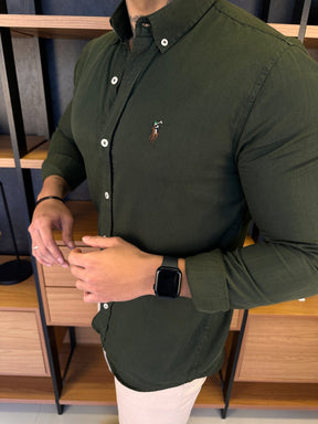 Camisa Polo Ralph. Verde Musgo Sarja Logo Colors