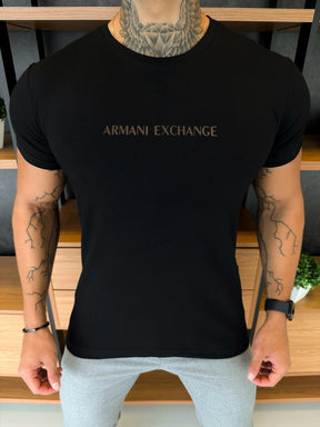 Camiseta AX Preta Escrita Central