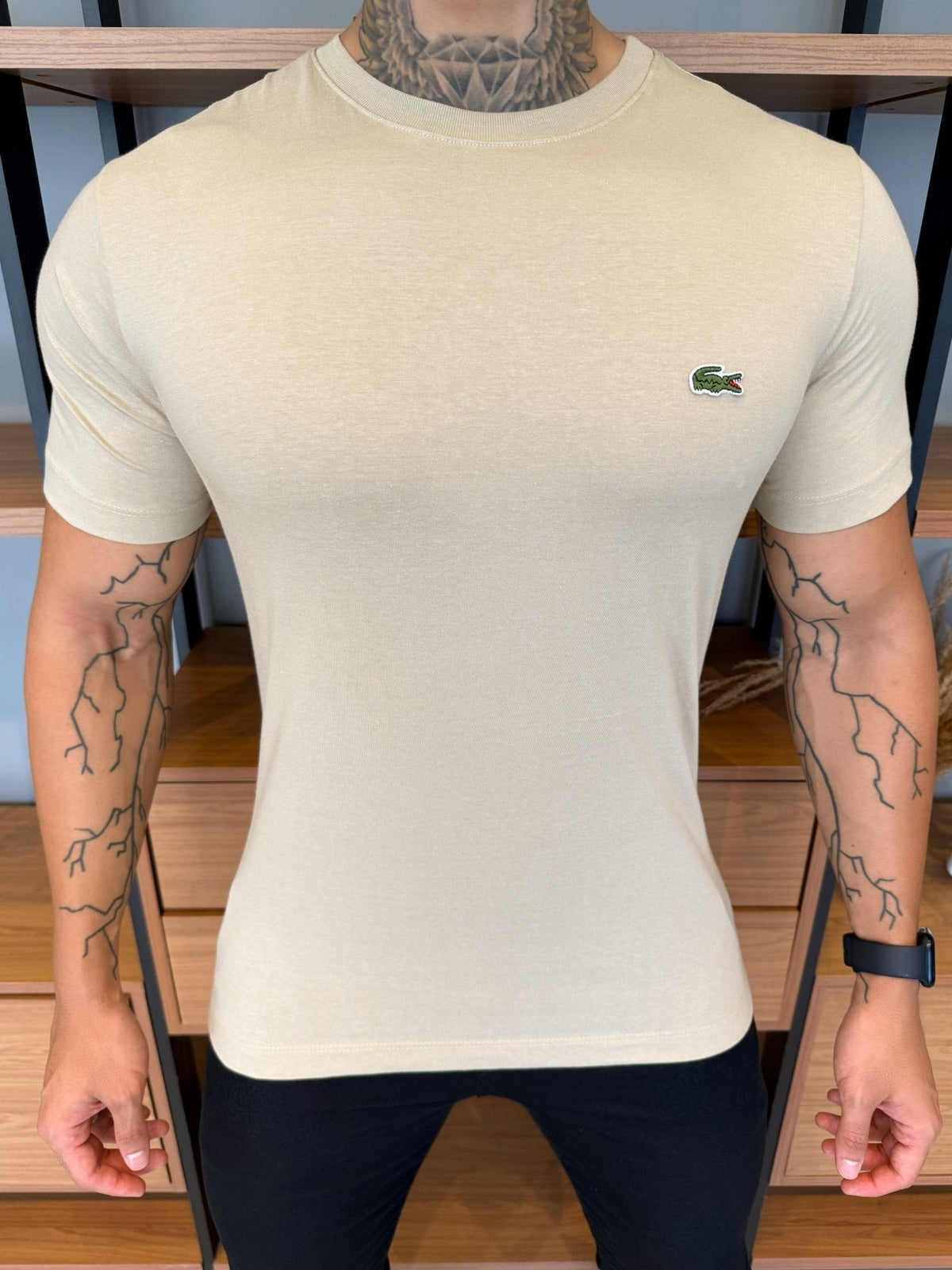 Camiseta Lacoste Pima Cotton Bege