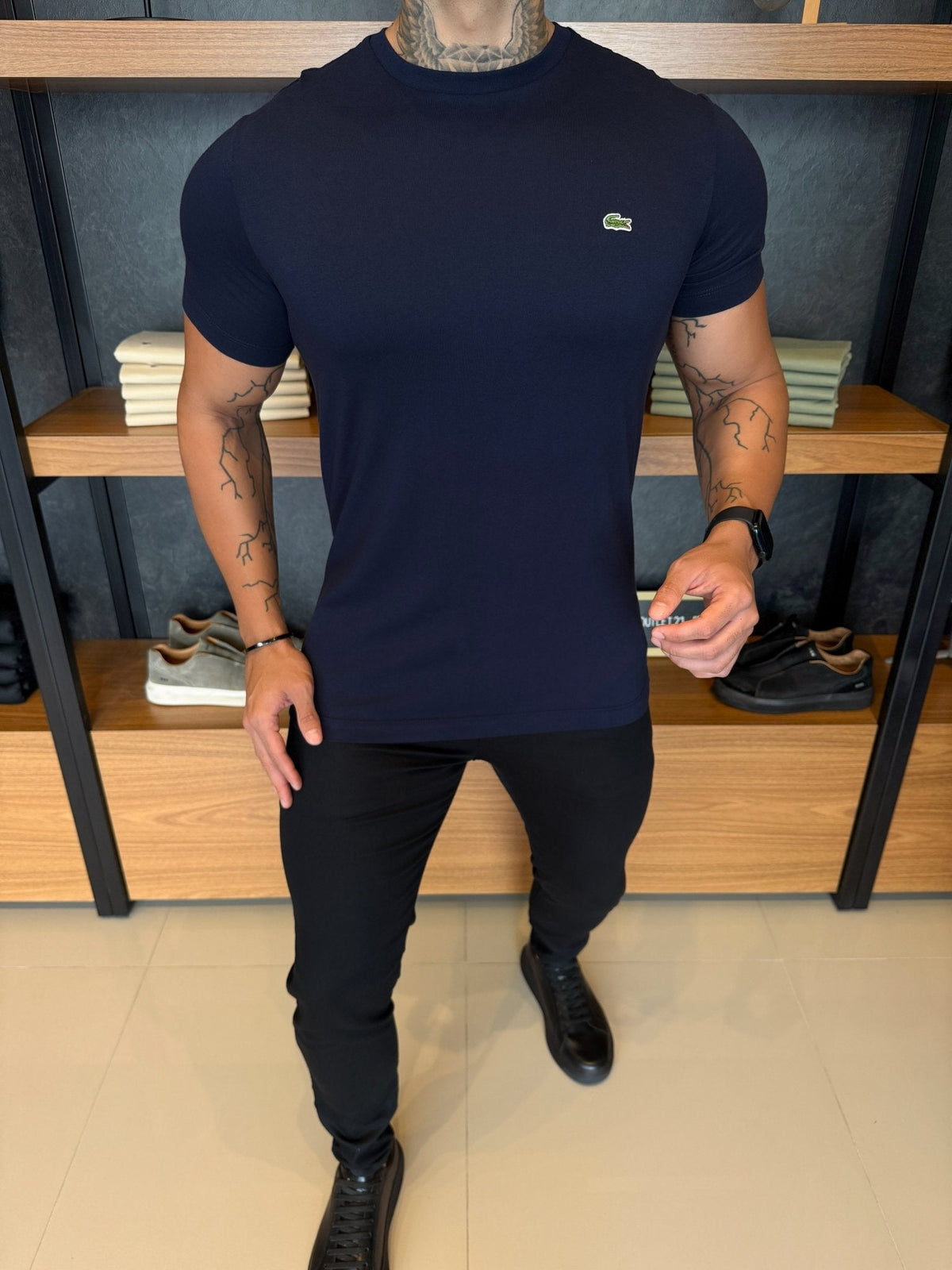 Camiseta Lacoste Pima Cotton Marinho