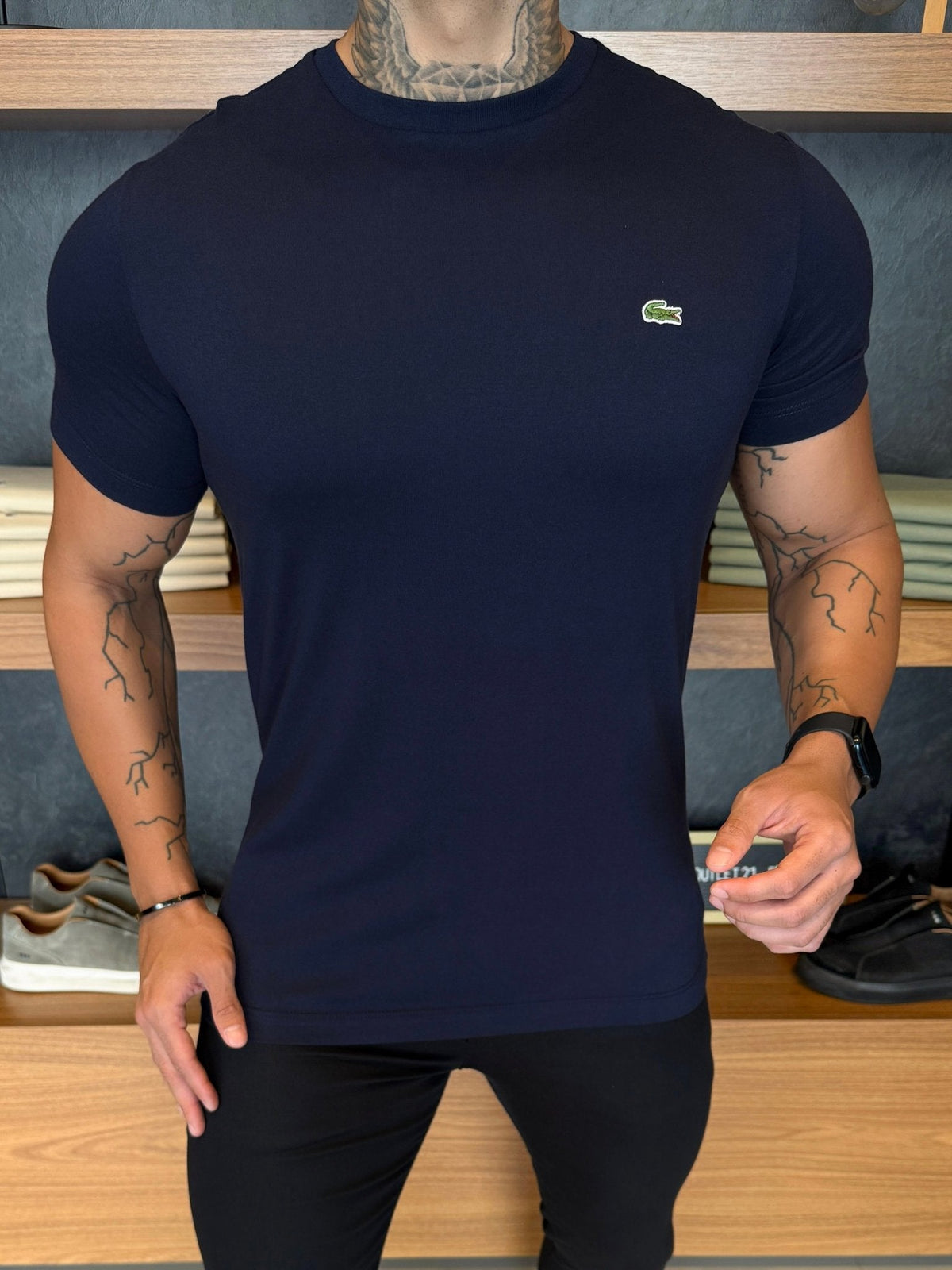 Camiseta Lacoste Pima Cotton Marinho