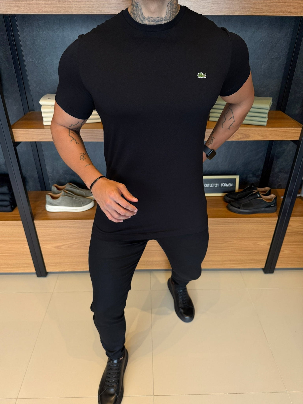 Camiseta Lacoste Pima Cotton Preta