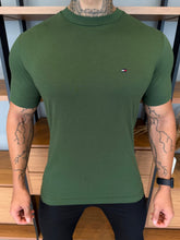 Camiseta Tommy H. Básica Musgo