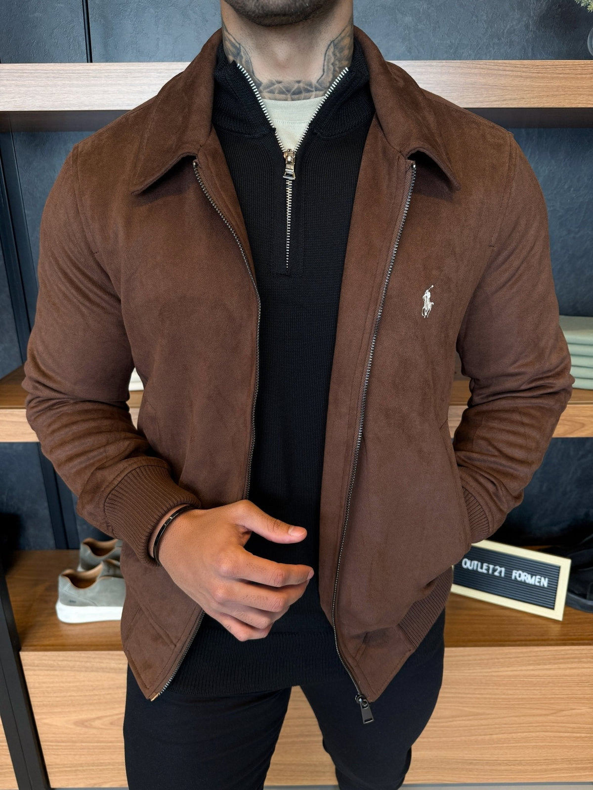 Jaqueta Ralph. Masculina Suede Marrom