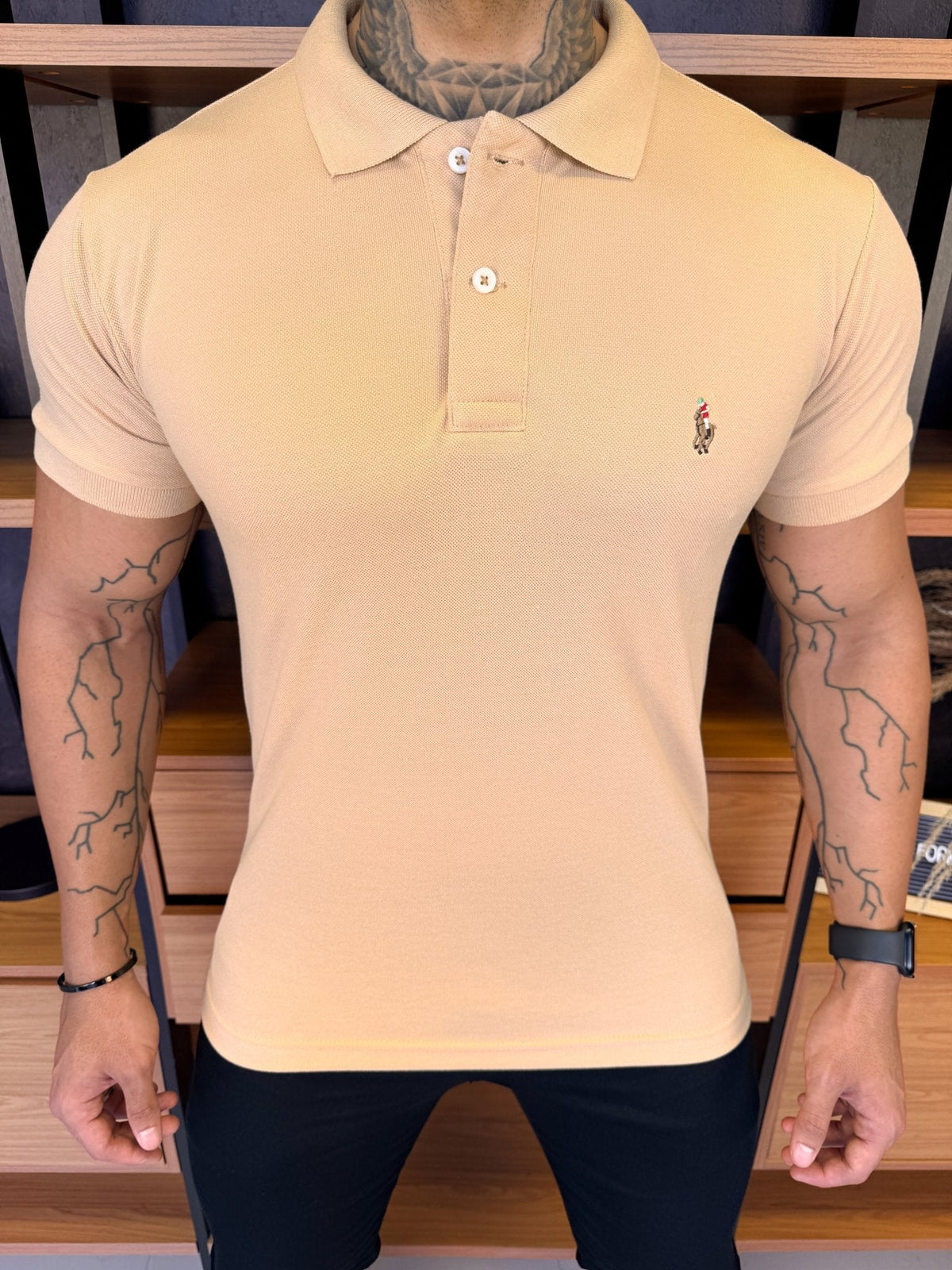 Polo Ralph. Custom Fit Bege Logo Colors