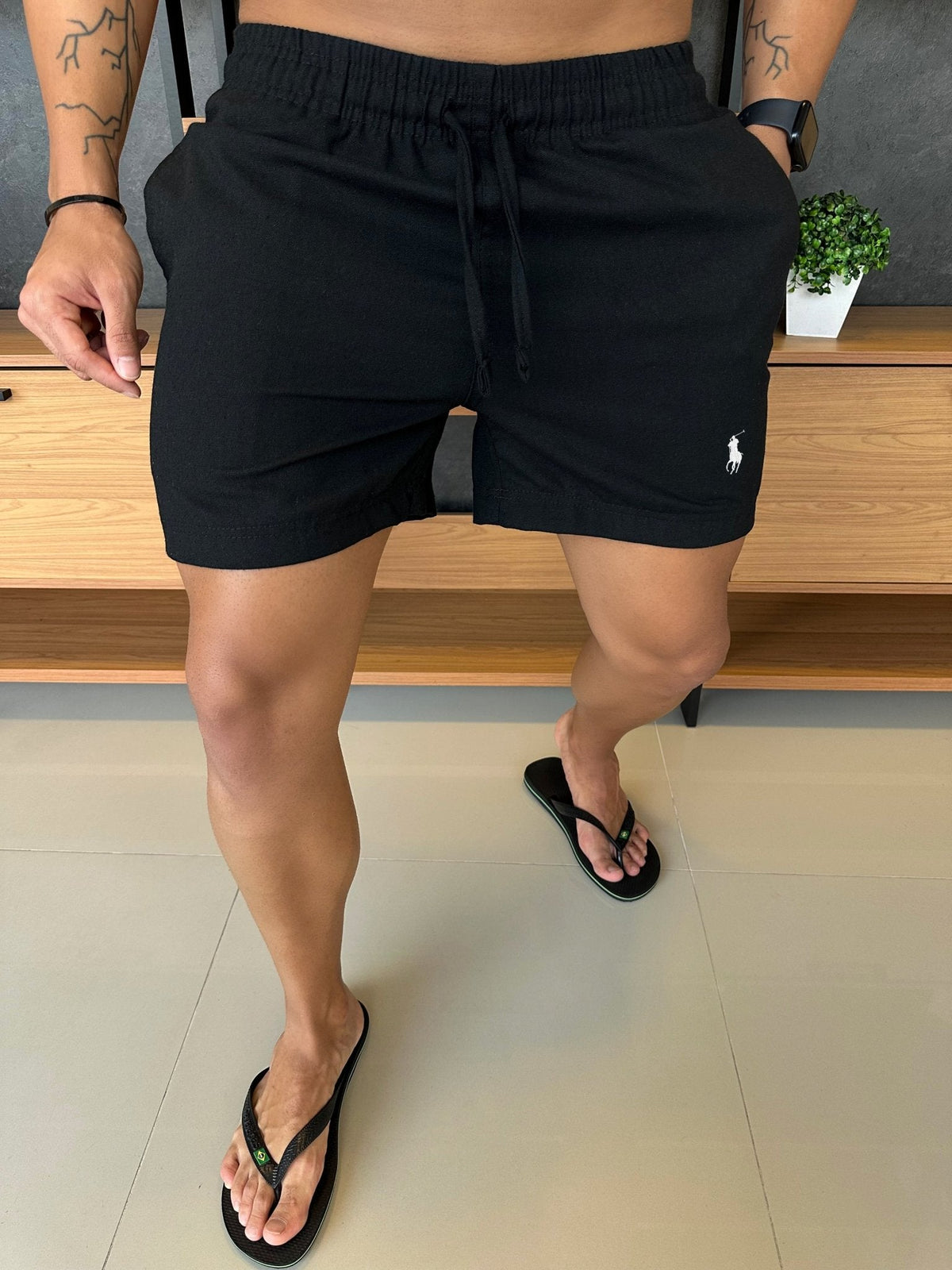 Short Linho Preto RL